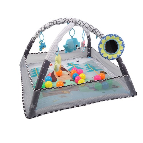 Grey baby play mat - 2-in-1,